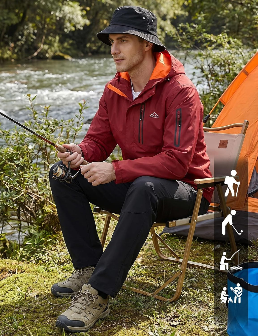 TBMPOY Men's Lightweight Rain Jackets Waterproof Raincoat with Hood