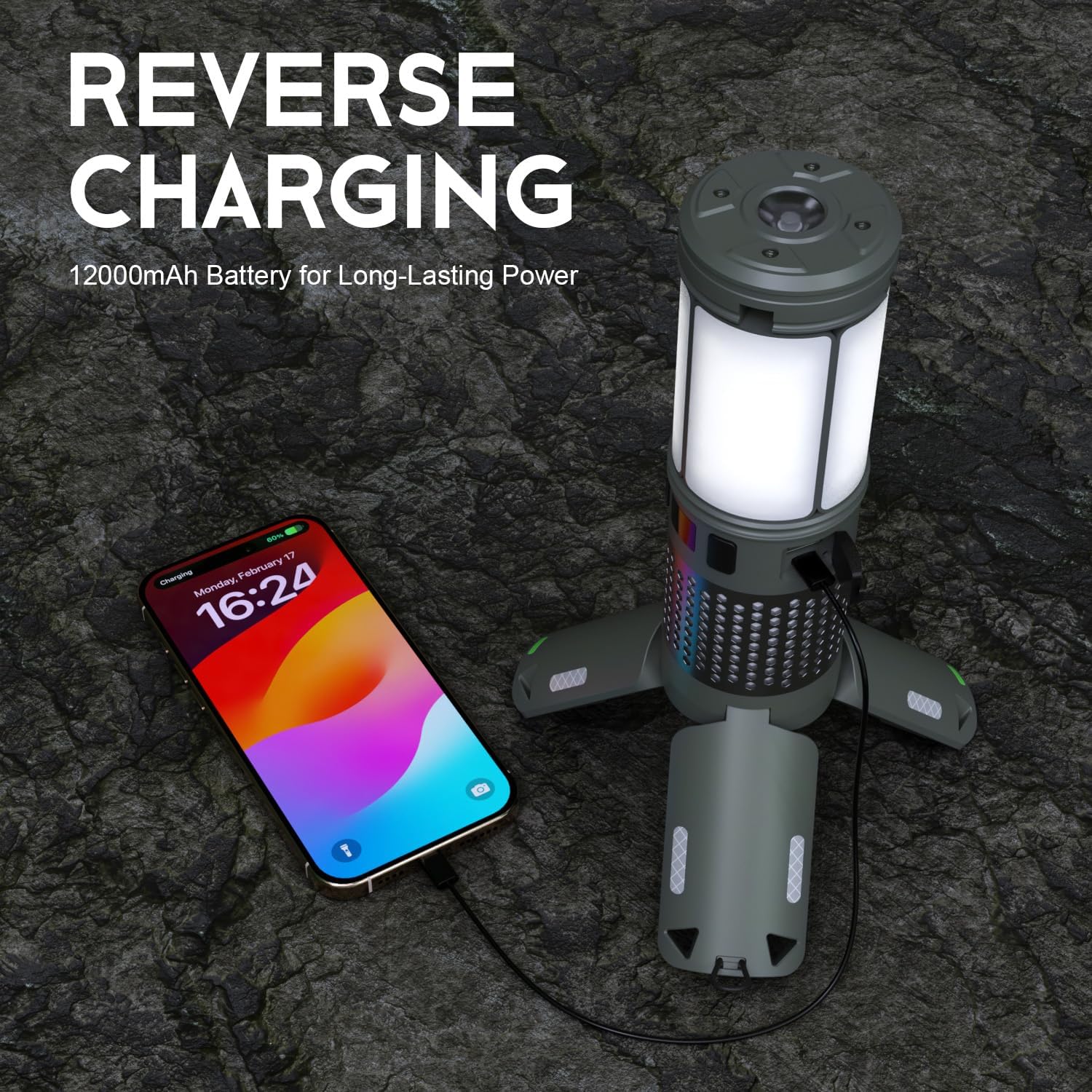 Telescopic Camping Lights with Stand, 40H Playtime, Magnetic Base