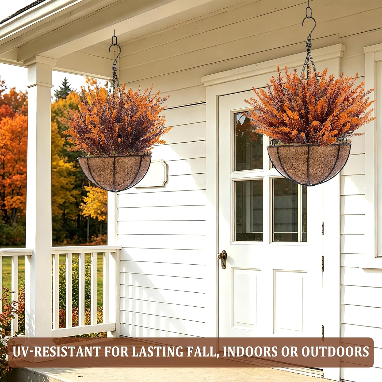 TURNMEON 10 Bundles Artificial Fall Flowers for Outdoors Fall Decorations