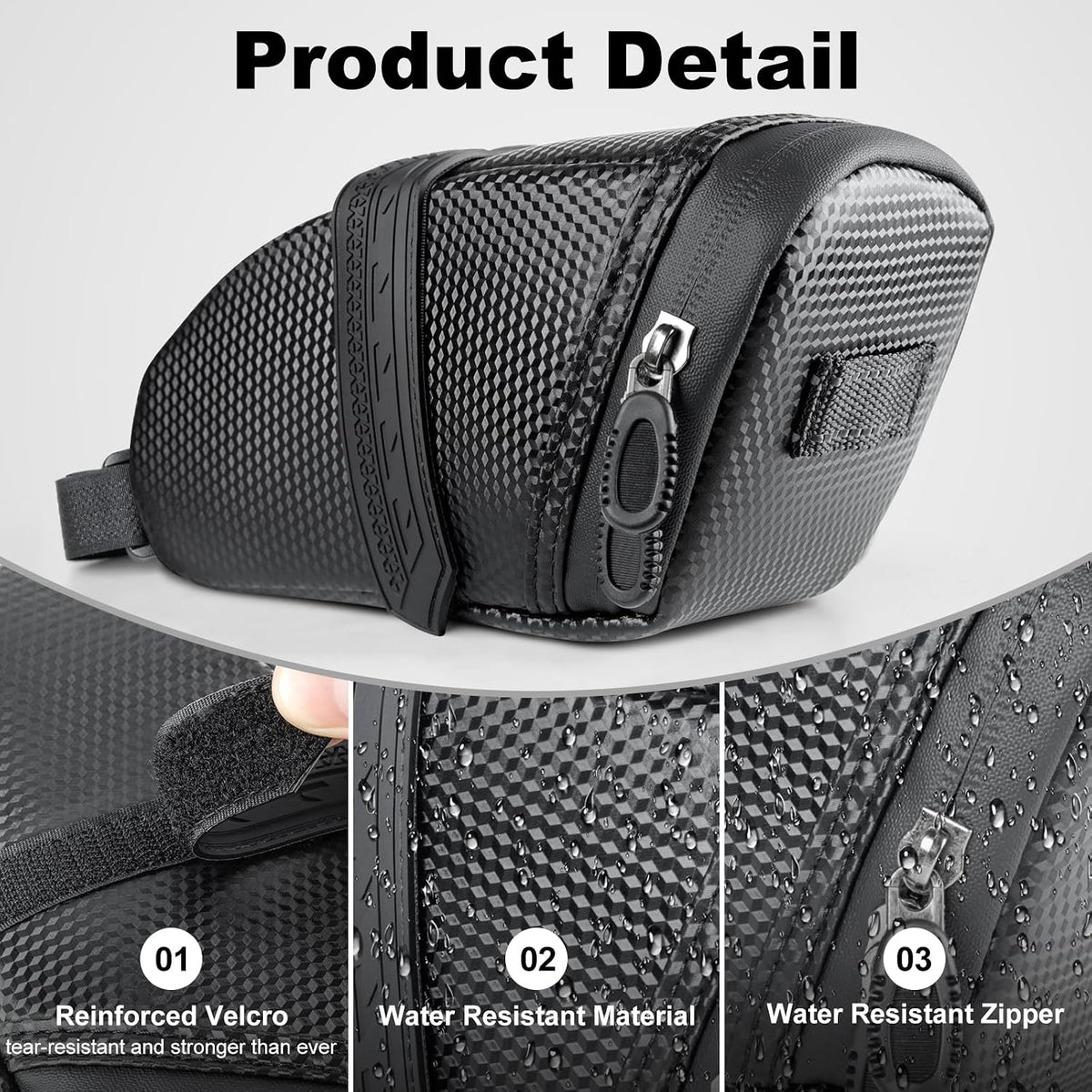 Large Capacity Bike Bicycle Under Seat Wedge Saddle Tail Bag
