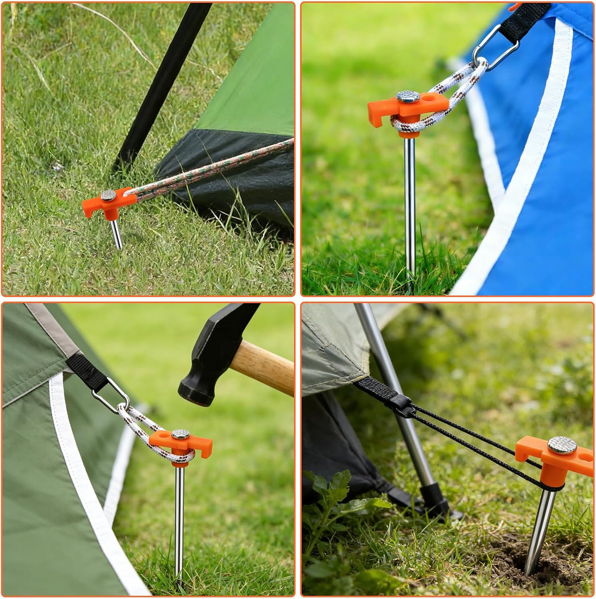 40 Pack Tent Stakes Heavy Duty, 7.8 Inch Galvanized Non-Rust