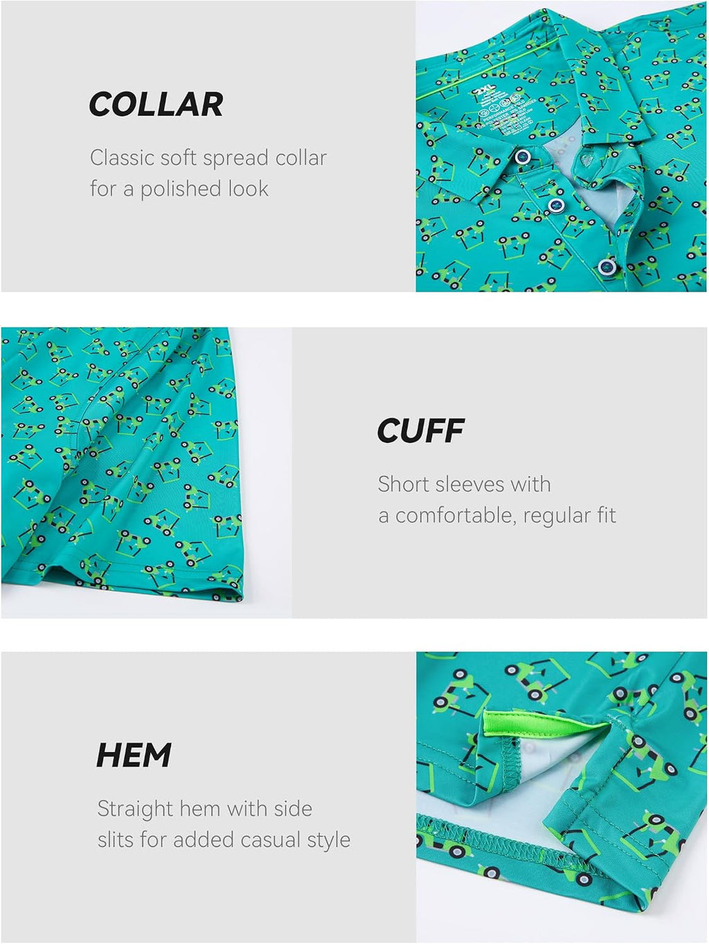 Esabel.C Golf Shirts for Men Moisture Wicking Dry Fit Short Sleeve Polo