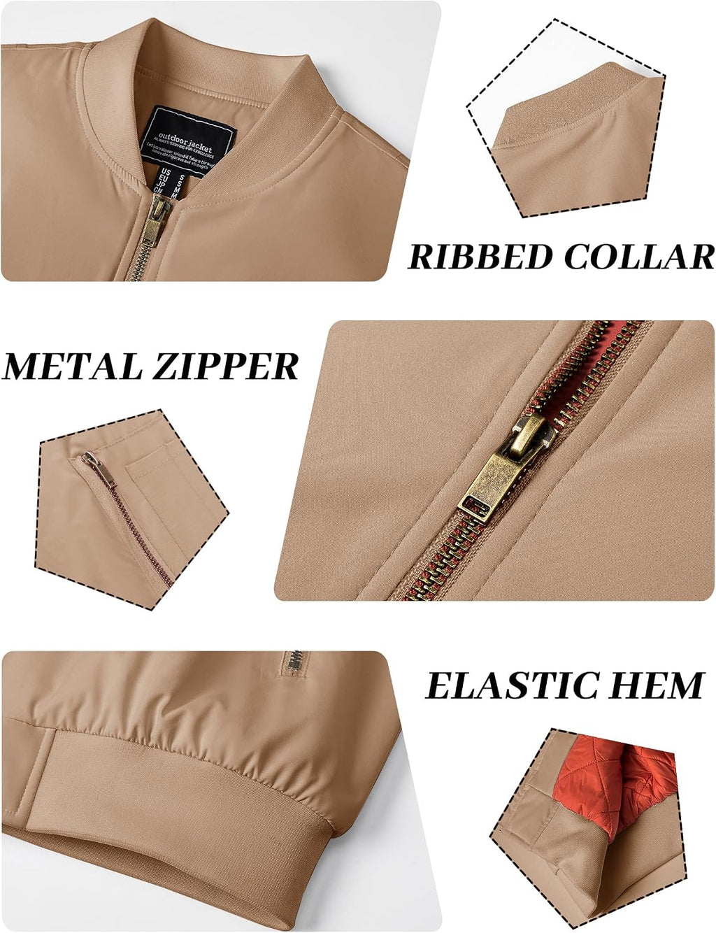 KEFITEVD Men's Bomber Jackets Winter Windbreaker Warm Full Zip Casual Coats
