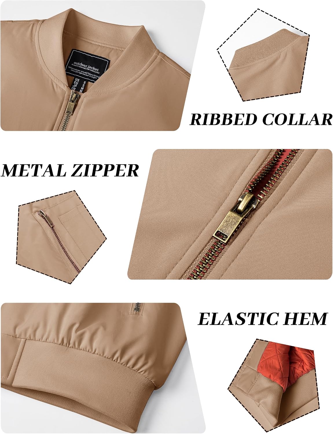 KEFITEVD Men's Bomber Jackets Winter Windbreaker Warm Full Zip Casual Coats