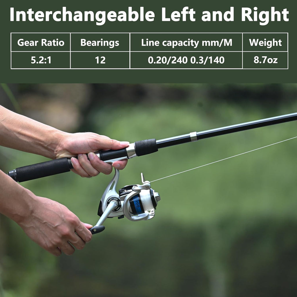 2PCS Fishing Rod and Reel Combo 6.9ft Telescopic Fishing Pole