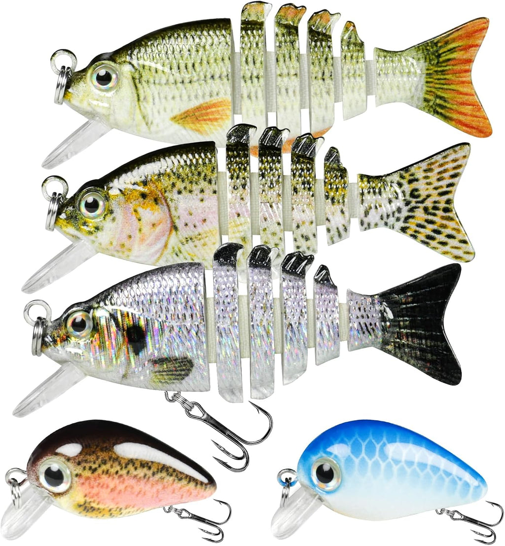 GOTOUR Jointed Swimbaits, Easy Catch Fishing Lures for Bass Trout Crappie