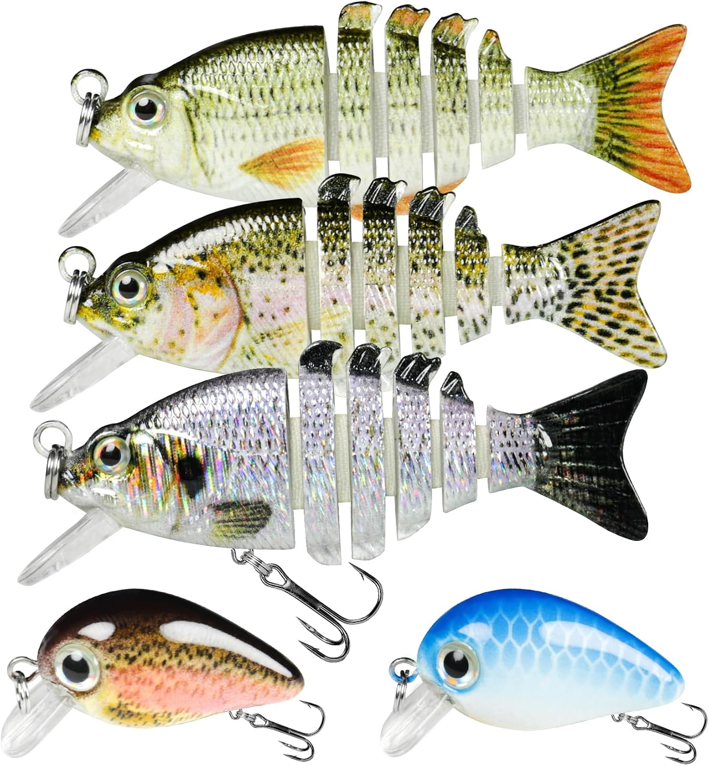 GOTOUR Jointed Swimbaits, Easy Catch Fishing Lures for Bass Trout Crappie