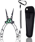 Fishing Pliers with Innovative Ergonomical Handle, Corrosion Saltwater Resistant,Fishing Multitool Hook Remover Braided Fishing Line Cutting, Split Ring with Coiled Lanyard and Sheath