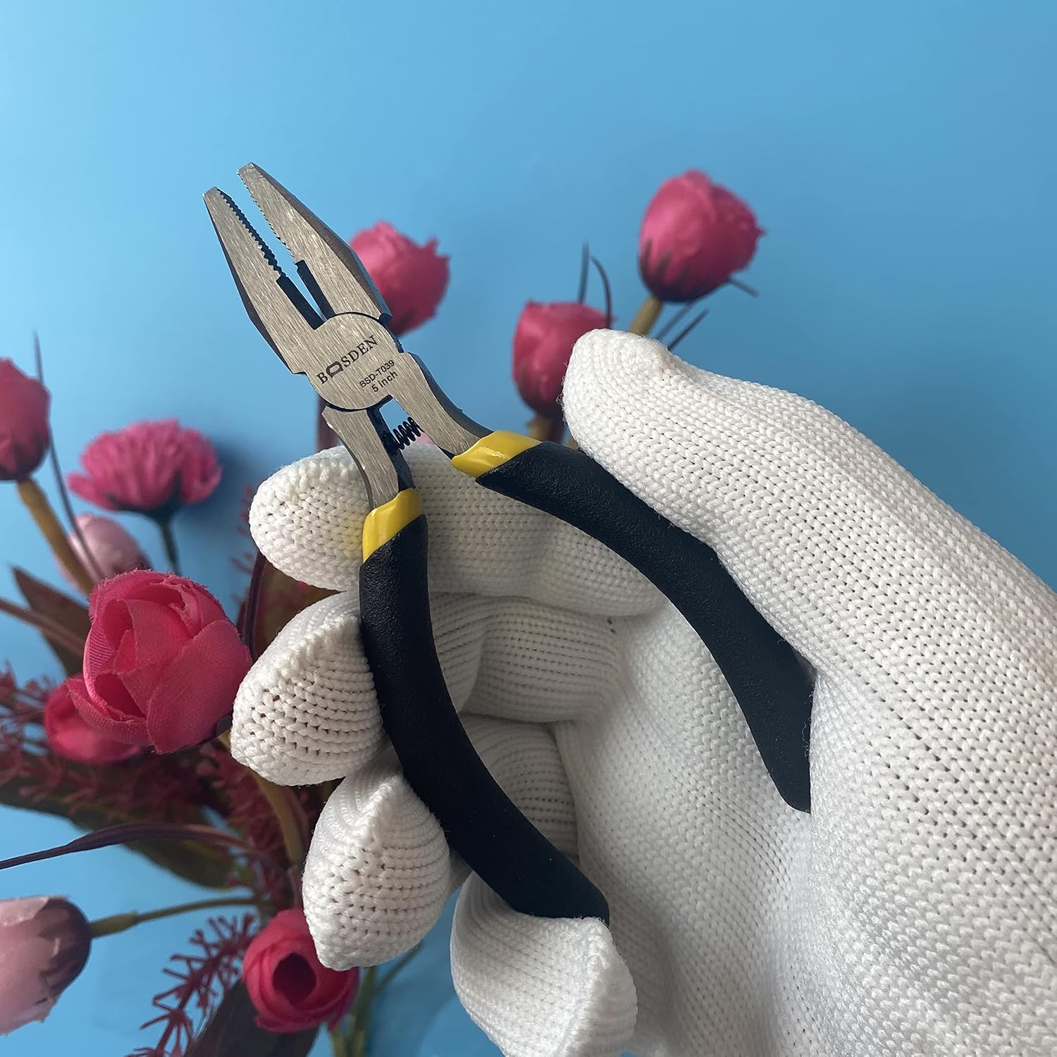 BOOSDEN Mini Linesman Pliers with Wire Cutter 5 Inch 5 Pack