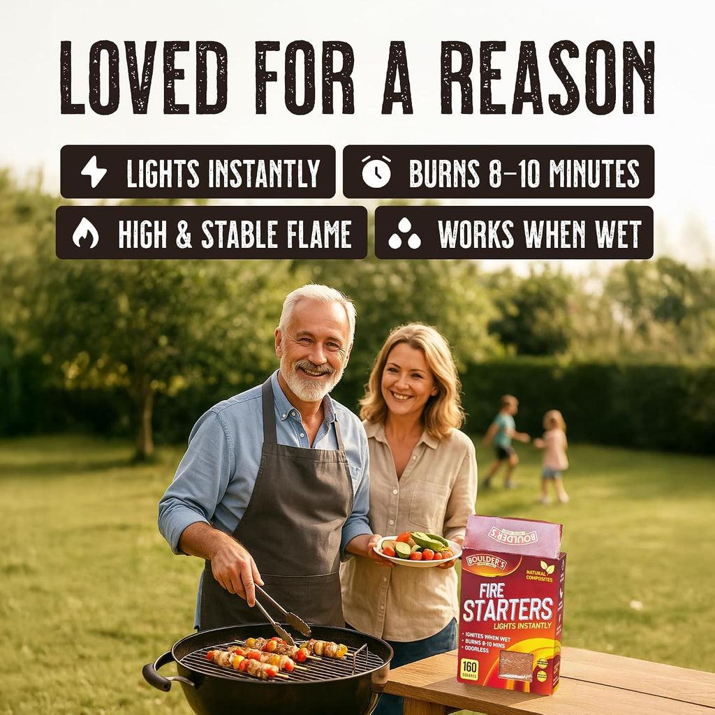 Fire Starter Cubes, 160 pcs - Bulk Pack - Firestarter Squares for Fireplace, Fire Pit, Wood Stove, BBQ, Charcoal, Pellets, Logs, Sticks Ignition - Natural, Odorless & Waterproof, Indoor & Outdoor