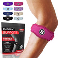 Sleeve Stars Tennis Elbow Brace for Men & Women, Elbow Brace for Tendonitis, Tennis Elbow Strap, Golfers Elbow Brace, Elbow Support Wrap for Tennis Elbow Relief, Fits 9"-23" (Pair/Hot Pink)