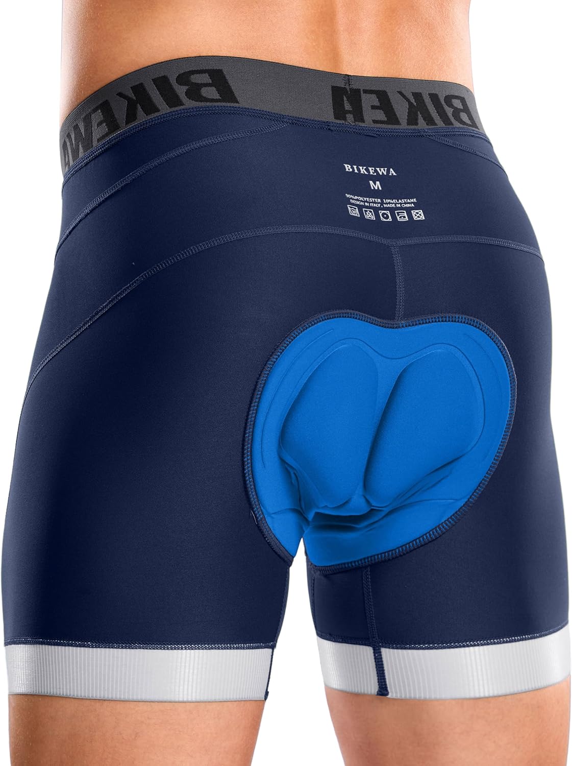 Bikewa Men's Cycling Underwear with Anti-Slip Leg Grips 4D Padded Bike Shorts MTB Liner for Bicycle Biking Riding