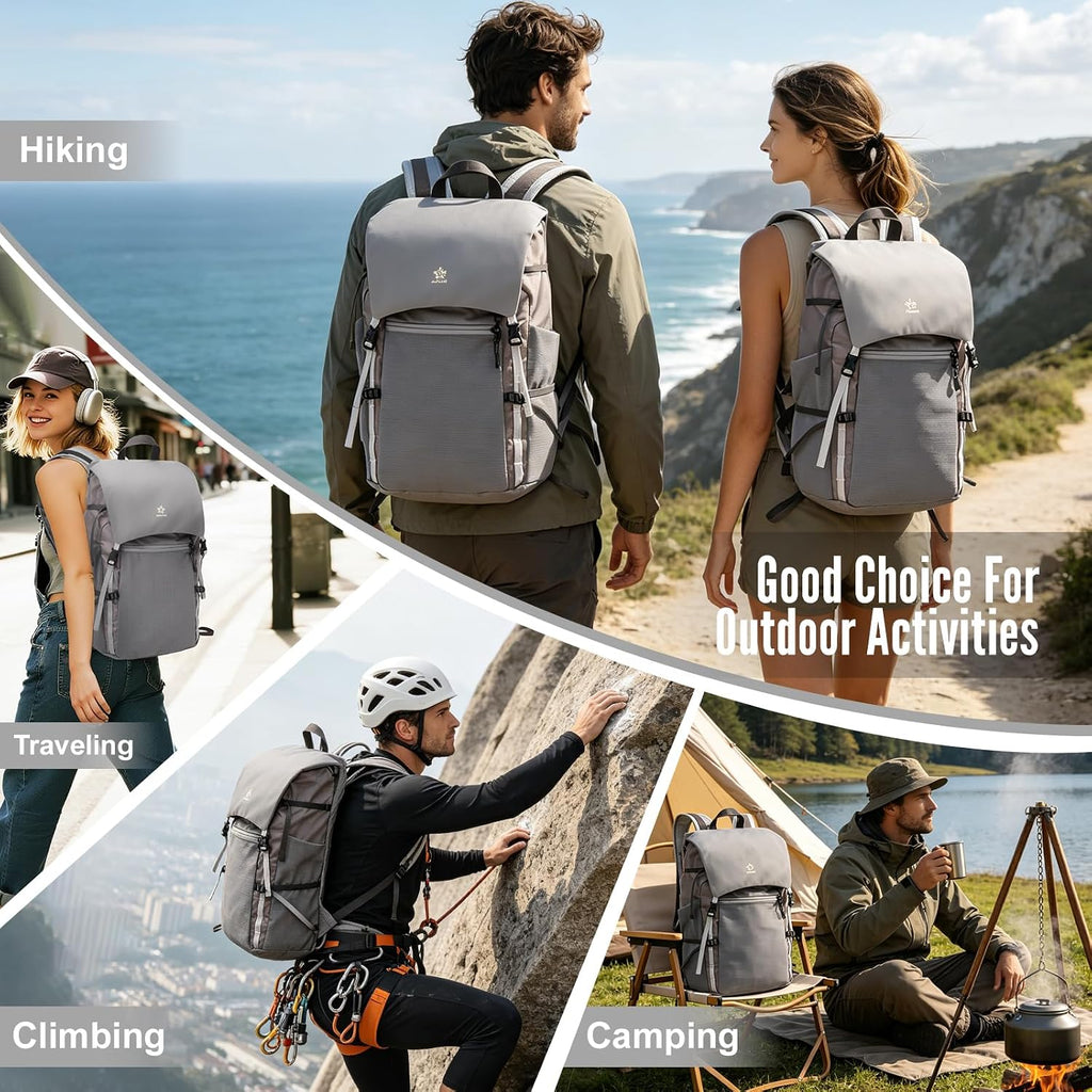 20L Hiking Backpack, Small Lightweight Daypack for Men Women,Grey