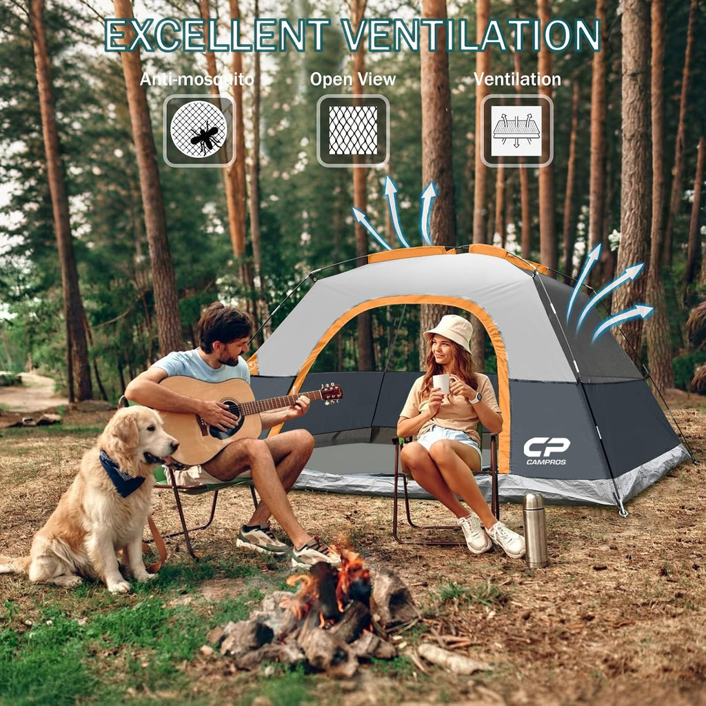 CAMPROS CP Tents for Camping 2/4/6 Person, Waterproof Windproof Dome Tent