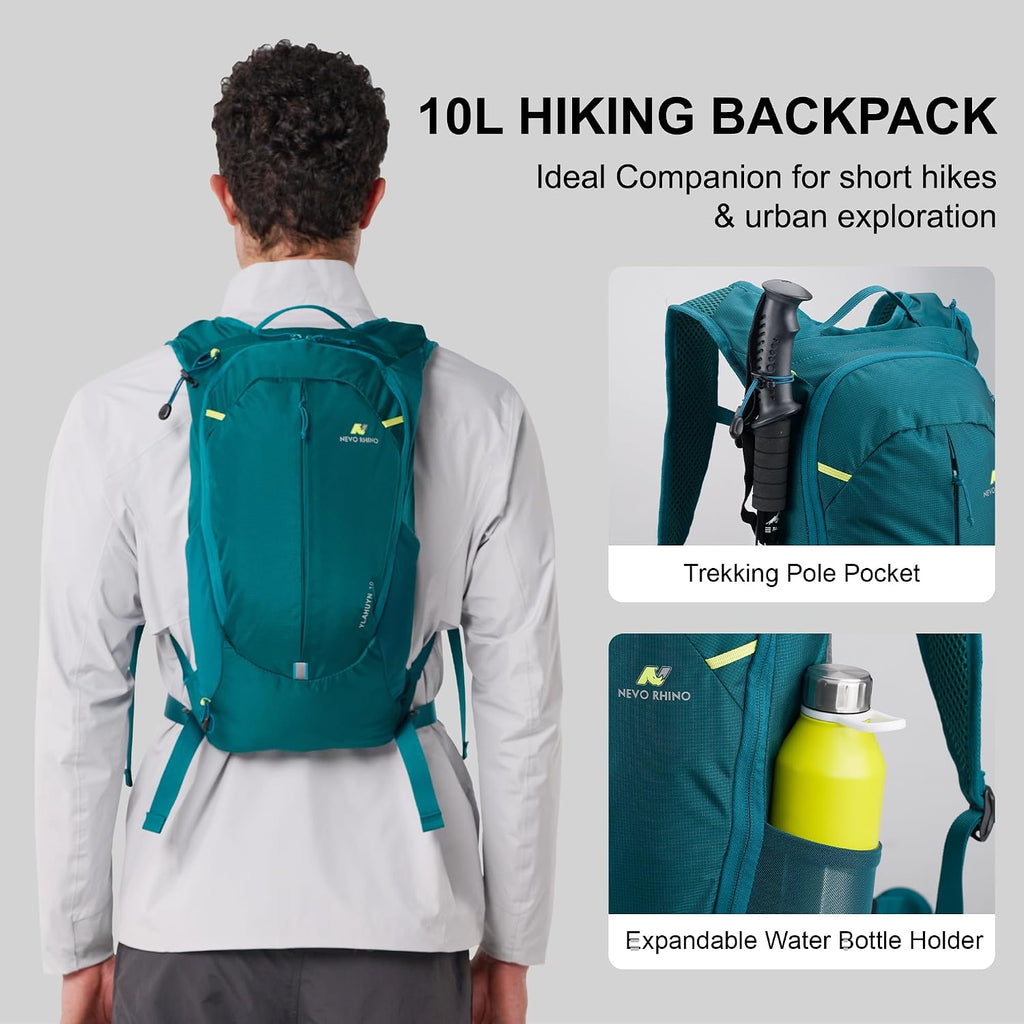 N NEVO RHINO Hiking Backpack, 10L Lightweight Daypack for Men Women