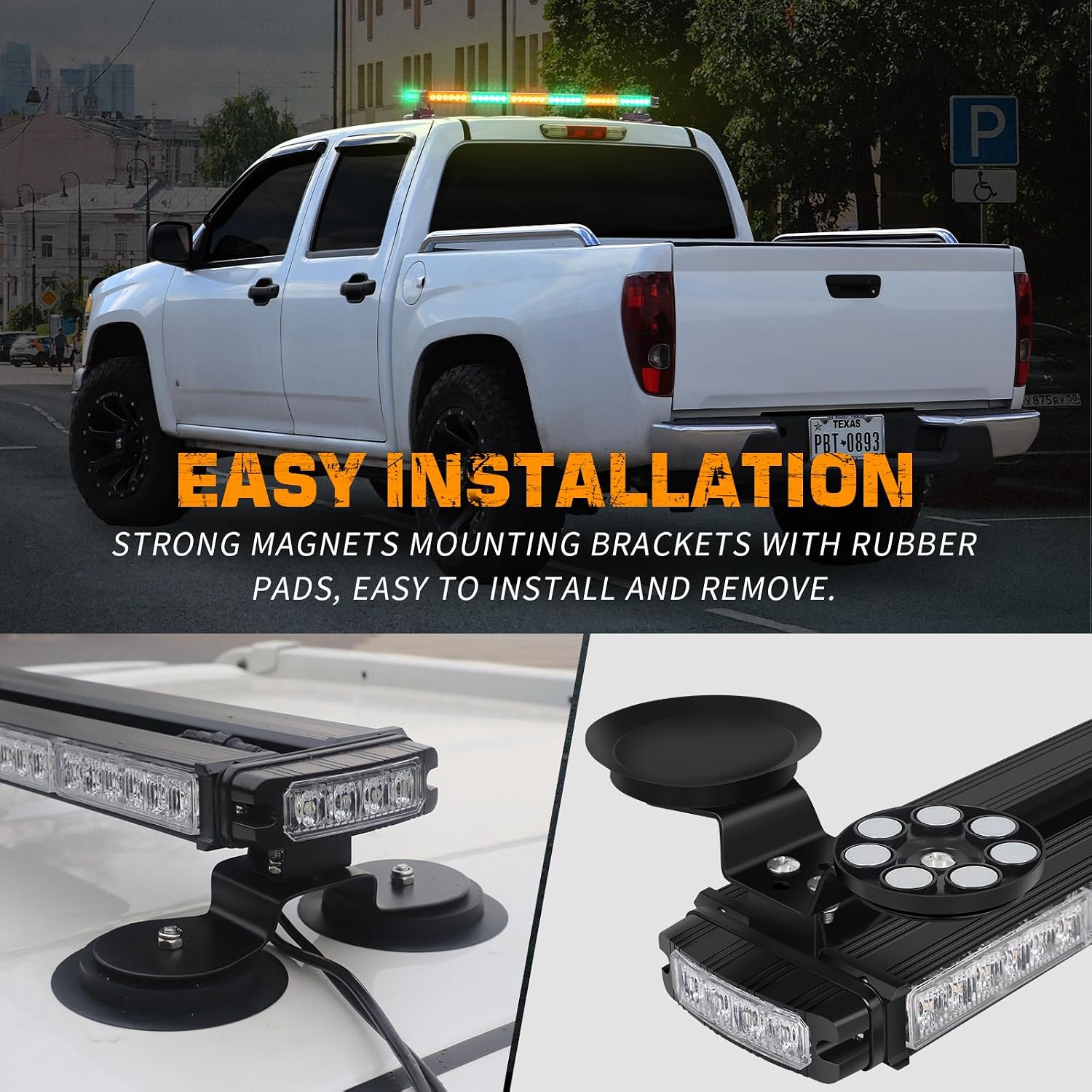 XRIDONSEN 28.4" 80 LED Roof Strobe Light Bar Rooftop Magnetic Lights