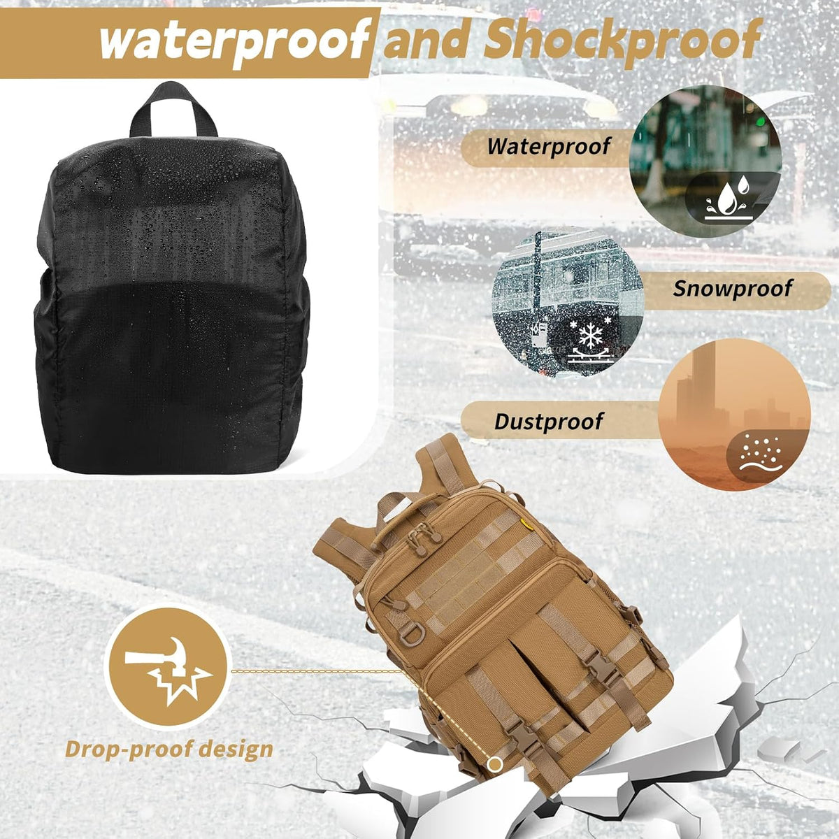 TORIBIO Camera Tactical Backpack Bag for DSLR/SLR/Mirrorless Photography