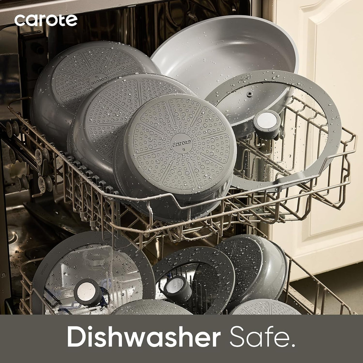 CAROTE 27pcs Ceramic Cookware Set, Pots and Pans Set with Detachable Handle