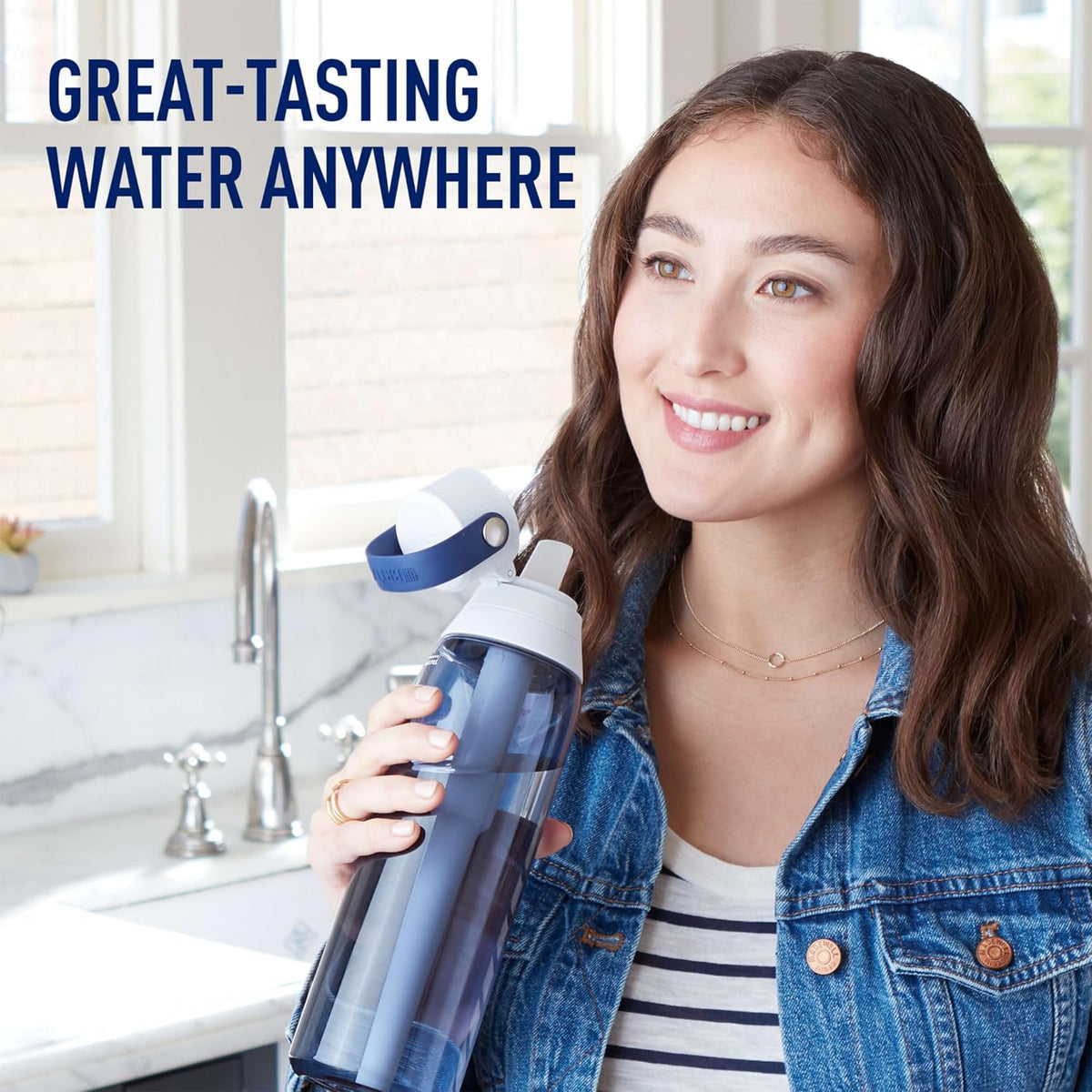 Brita 36386 Premium Water Filter Bottles, 26oz, Night Sky