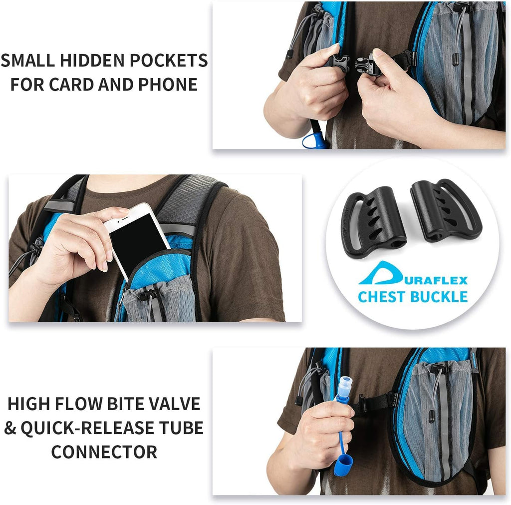 Hydration Backpack Running Water Backpack with 2L Hydration Bladder, Insulated Cycling Hydration Vest Packs