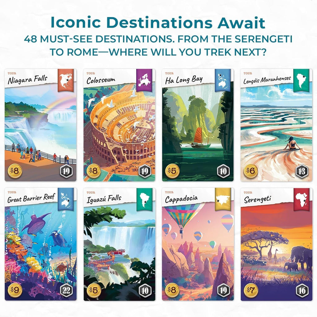 Underdog Games Trekking the World 2nd Edition - Award-Winning Board Games for Kids & Adults Ages 12+ - Easy-to-Learn Strategy Journey for Globetrotters, Perfect for Family Game Night & Educational Fun