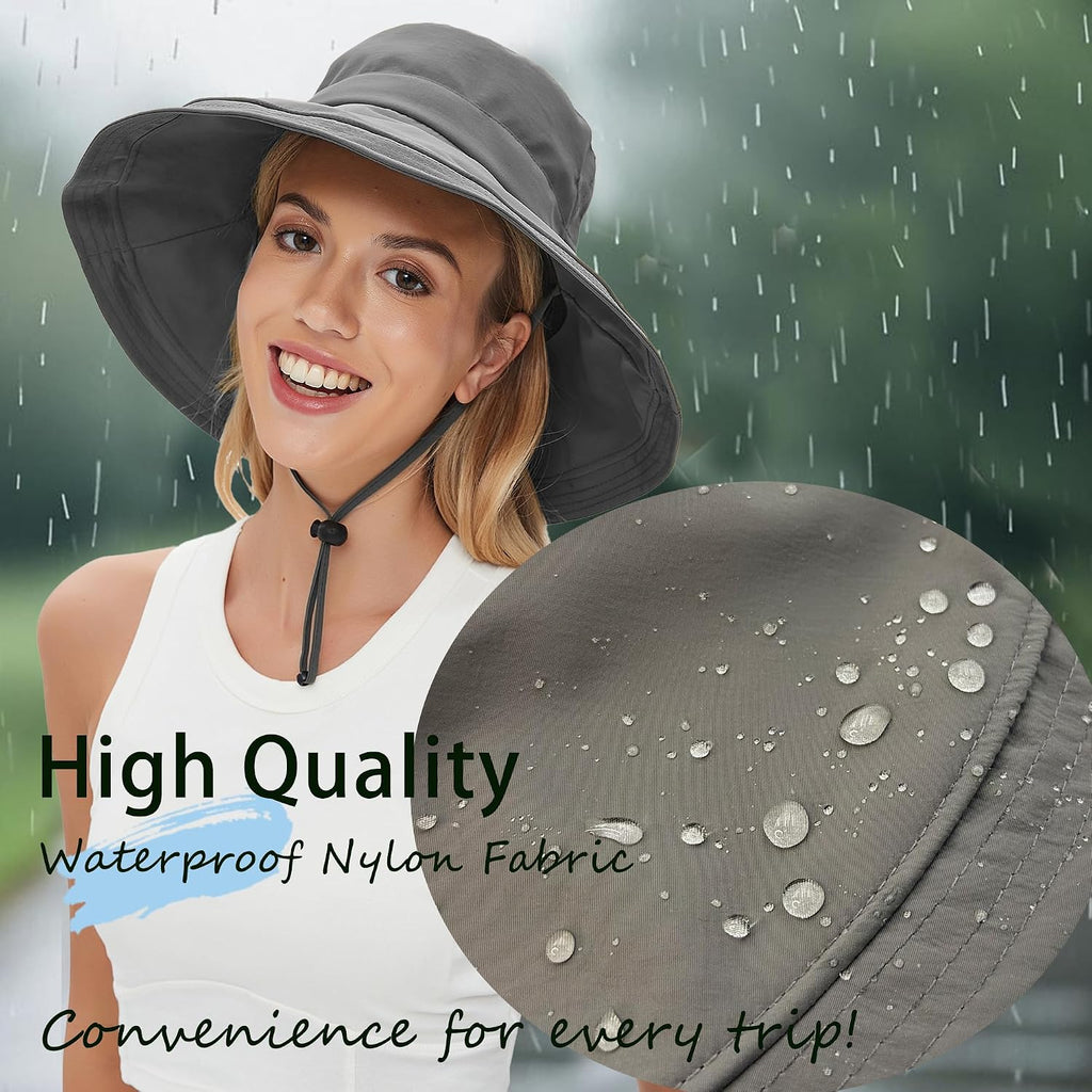 Sun Hats for Women UV Protection Wide Brim Hat with Ponytail Hole
