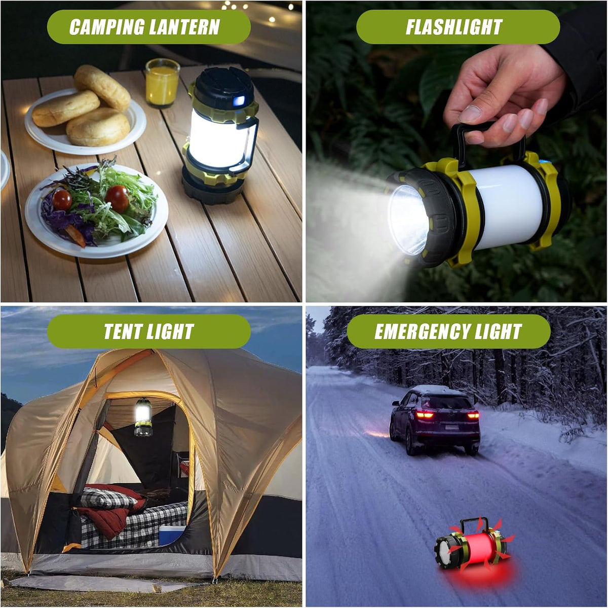 Alpswolf 2Pack Camping Lantern, Rechargeable Flashlight & Emergency Light