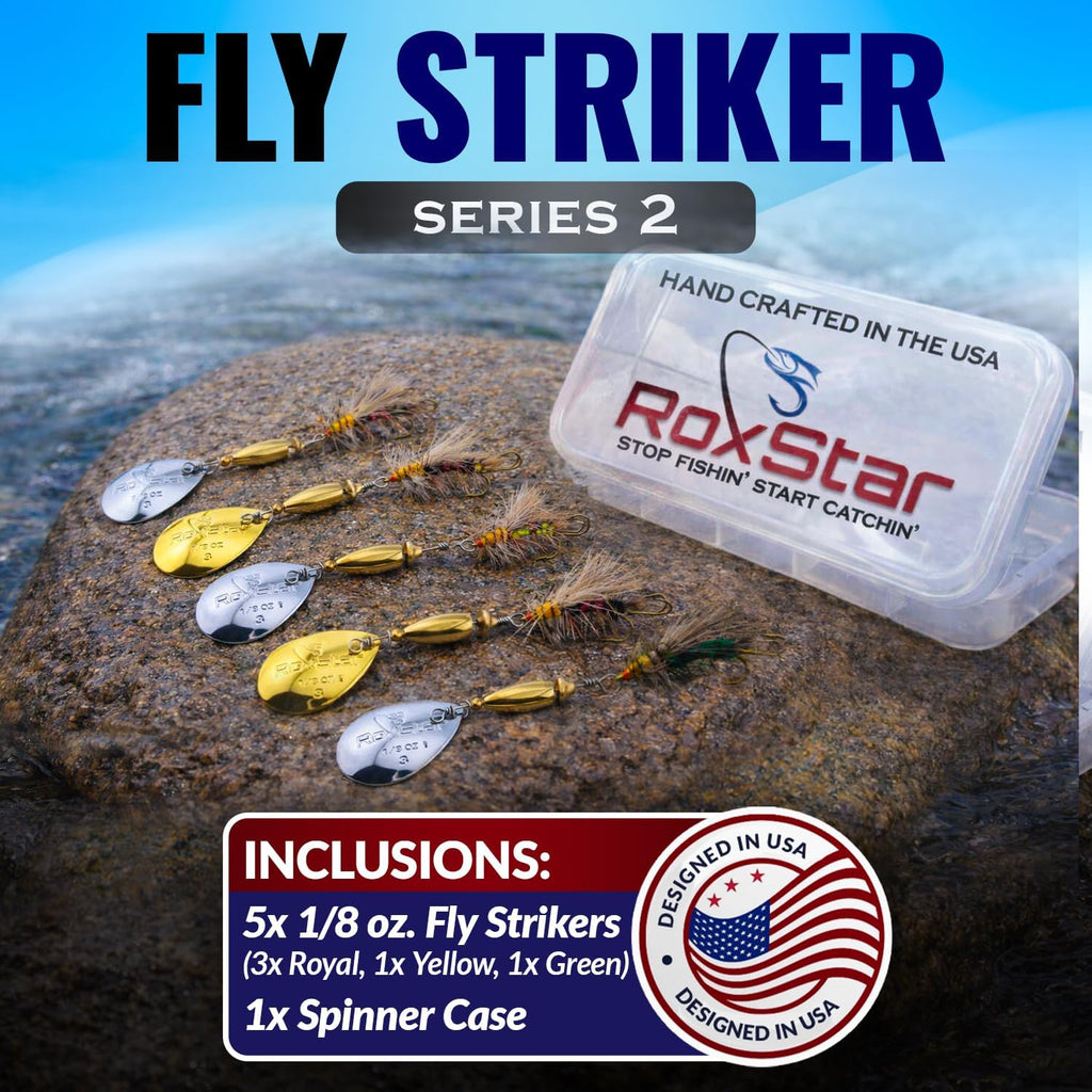RoxStar Fly Strikers Proven Nationwide to Out-Fish Any Spinner | Hand-Tied in The USA | Most Versatile Fishing Spinner Ever! Trout, Bass, Steelhead
