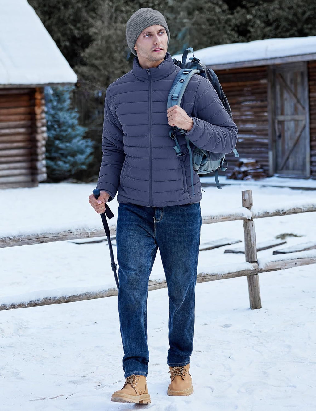 TACVASEN Men's Lightweight Puffer Jacket Quilted Insulated Winter Coat