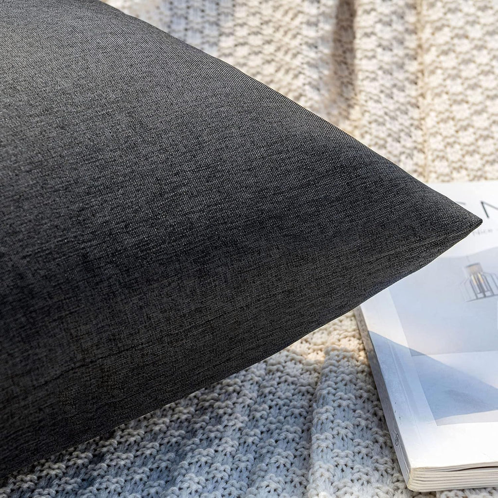 MIULEE Decorative Outdoor Pillow Covers Waterproof 18x18 Black