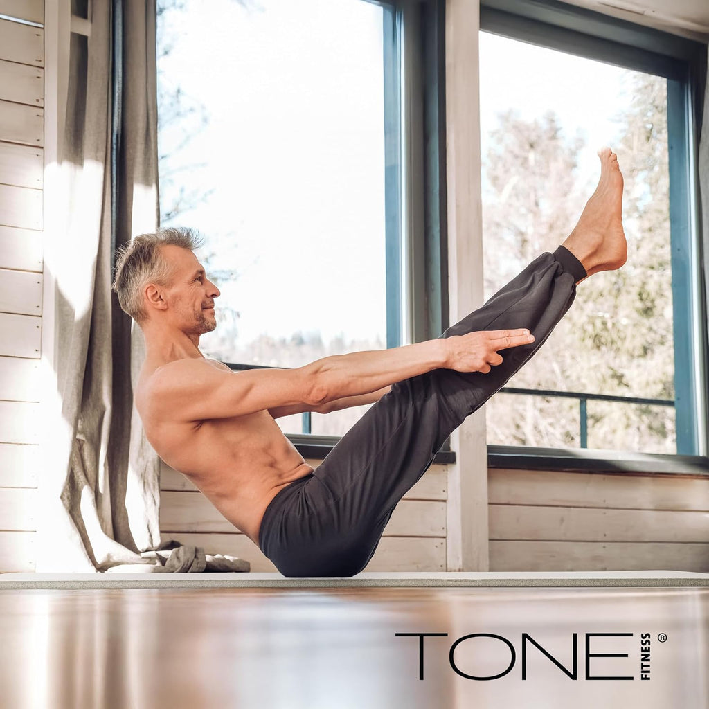 Tone Fitness 1" Extra Thick Yoga Mat, Exercise & Pilates Mat with Strap