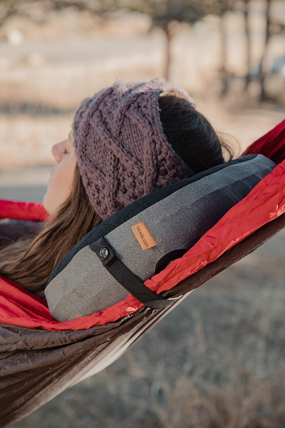 TREKOLOGY Lightweight Travel Pillow – Compact Inflatable Camping Pillow for Backpacking, Travel, Plane, or Hammock – Neck & Lumbar Support, Washable Cover, Two-Way Valve – Ultralight Hiking Gear