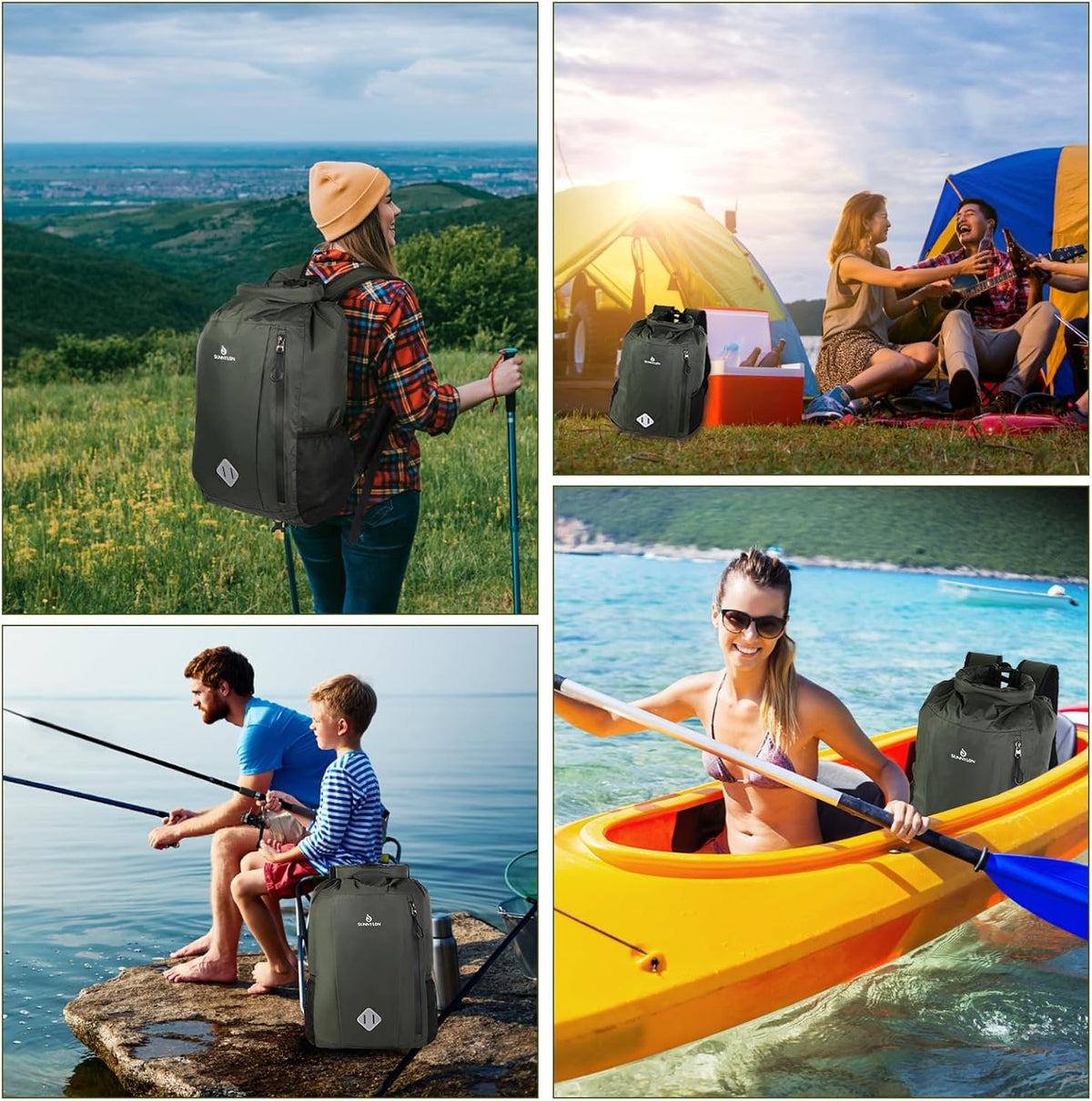 Dry Bag Backpack, 20L Dry Bags Waterproof with Waist Pouch and Phone Case,Roll top Dry bag for kayaking,Marine dry bag for Kayaking,Beach, Rafting, Boating, Hiking, Camping and Fishing