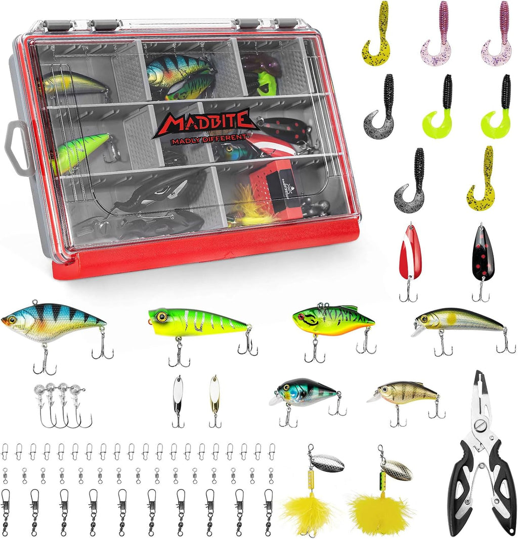 MadBite by KastKing Compact Fishing Tackle Kit for Bass Trout Panfish