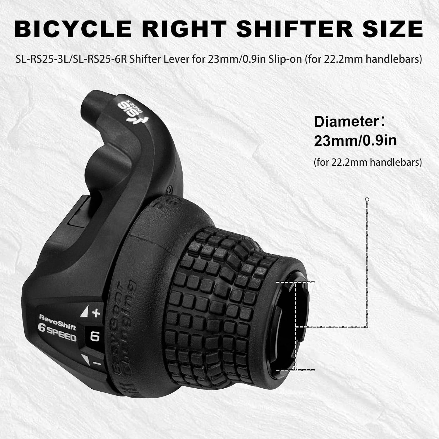 3×6 Speed Shifter SL-RS25 18S Twist Grip Thumb Gear Shift Lever