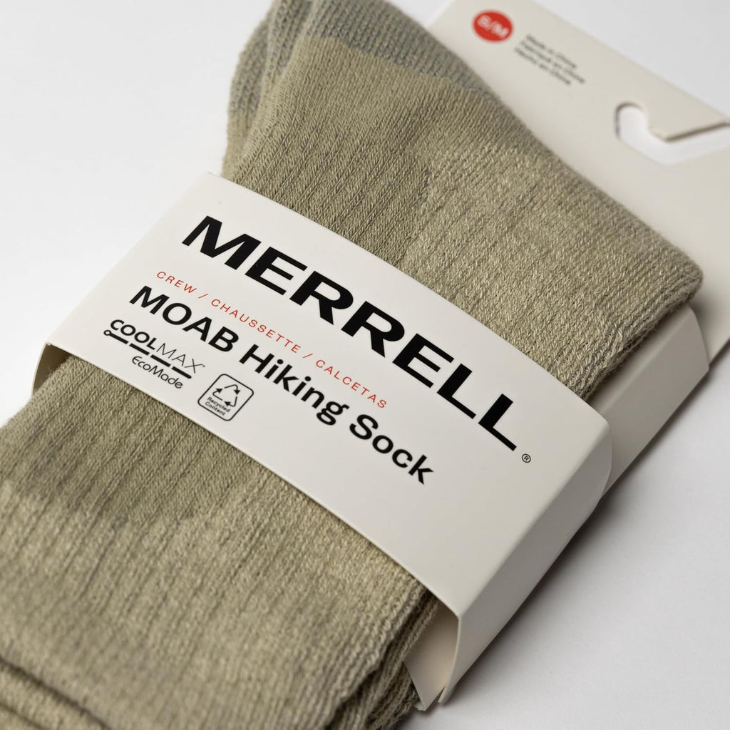 Merrell Men's and Women's MOAB Hiking Midweight Cushion Socks - Unisex Coolmax Moisture Management and Arch Support
