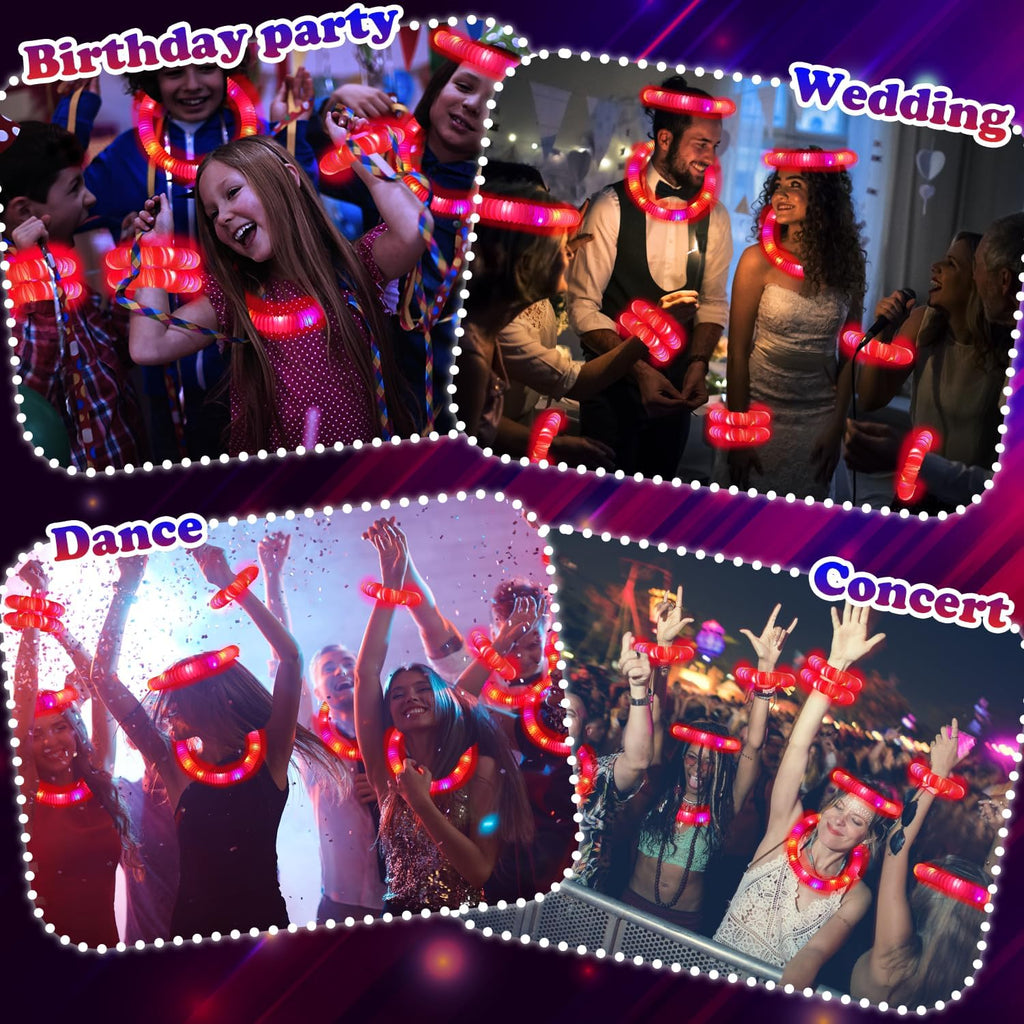 24 PCS Red Glow Sticks Party Favors Supplies Toys Gifts for Kids Adults