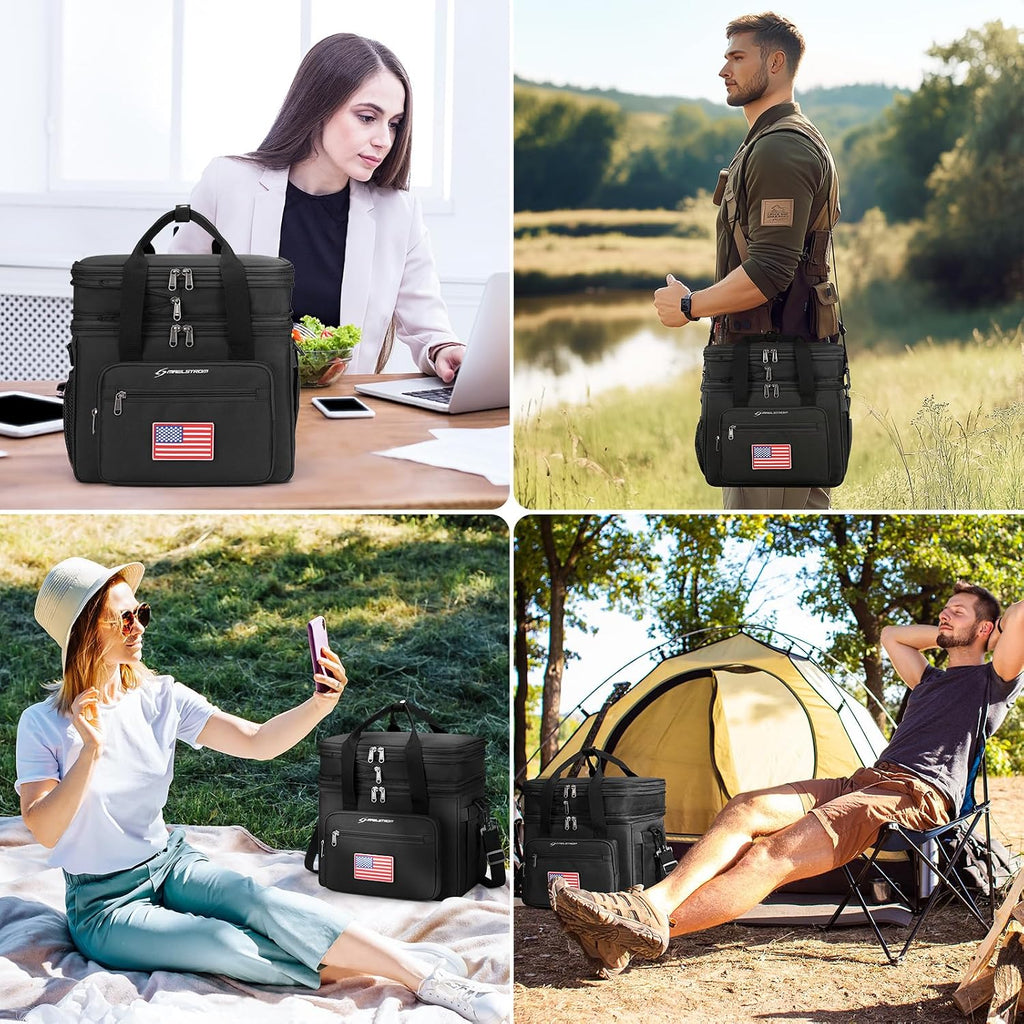 Maelstrom 23L Insulated Lunch Box, Expandable Double Deck Cooler Bag