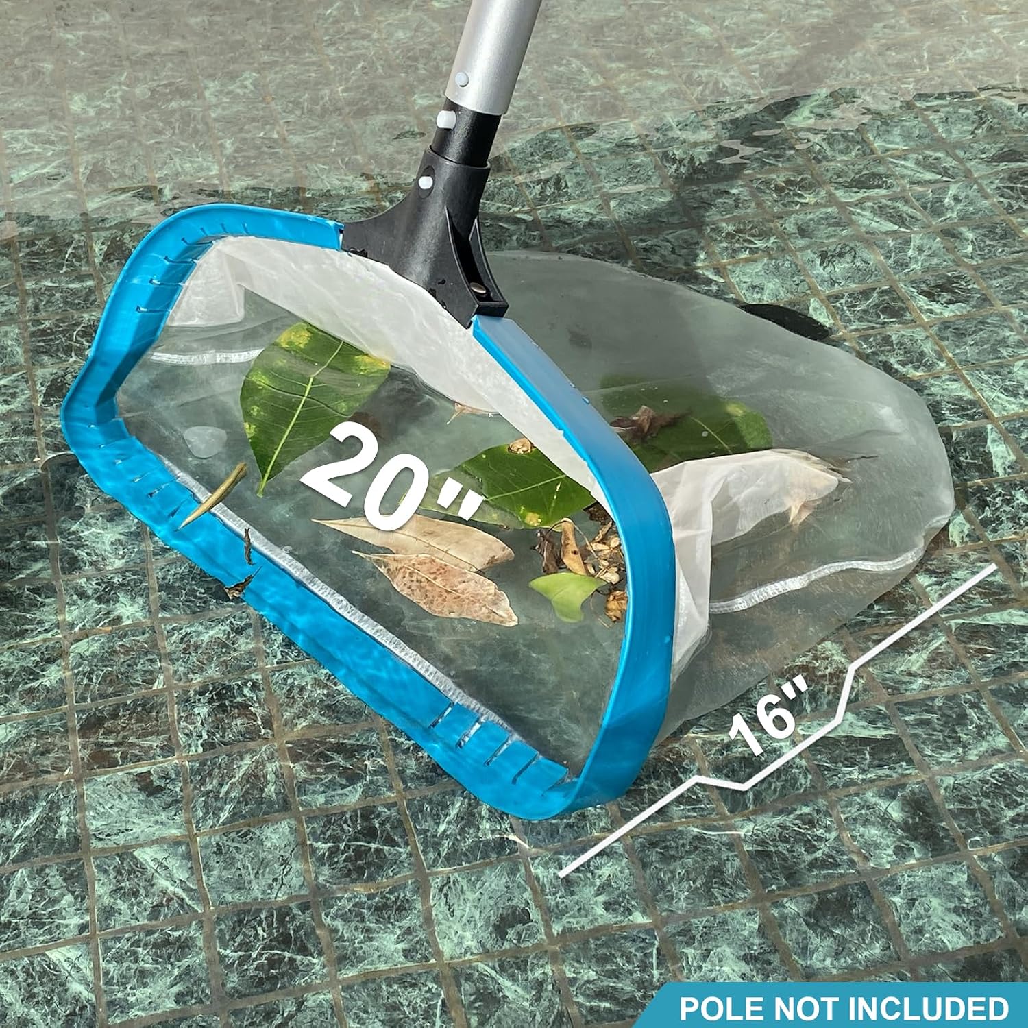 Pool Net - Professional 20" Swimming Pool Leaf Skimmer Rake (No Pole)