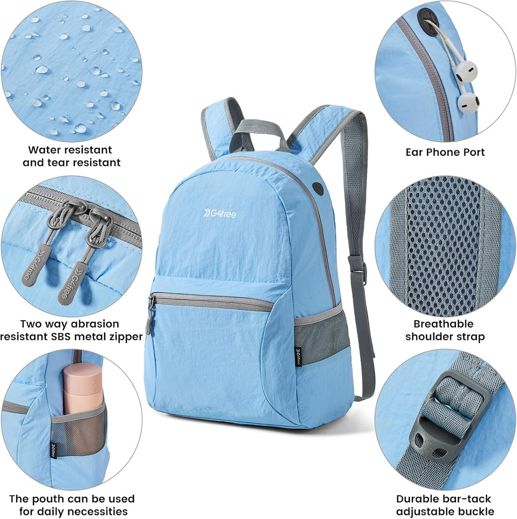 G4Free 20L Small Packable Travel Hiking Backpack for Men Women