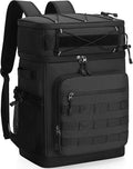 Tactical Backpack Cooler, Soft Insulated Leakproof Cooler Backpack for Men Women, 54 Cans Large Double Deck Lunch Bag for Fishing, Beach, Camping, Travel (Black)