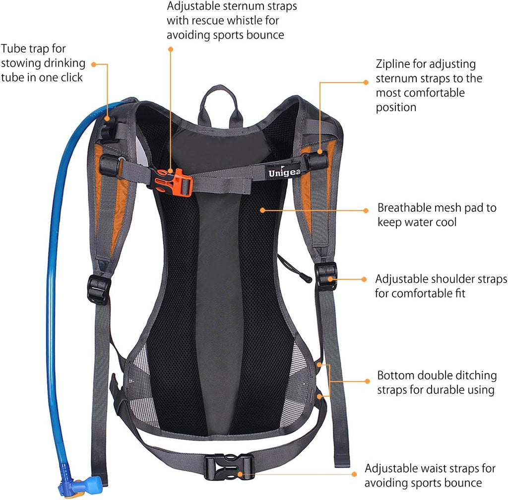 Unigear Hydration Pack Backpack with 2L Water Bladder for Hiking & Cycling