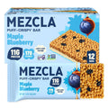 Mezcla Maple Blueberry Puff Crispy Vegan Bars, 11g Protein, 12 Bars