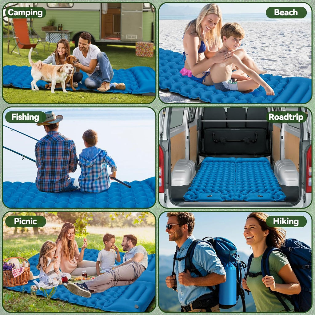 Camping Sleeping Pad 4" Extra Thick Ultralight Inflatable Sleeping Pad