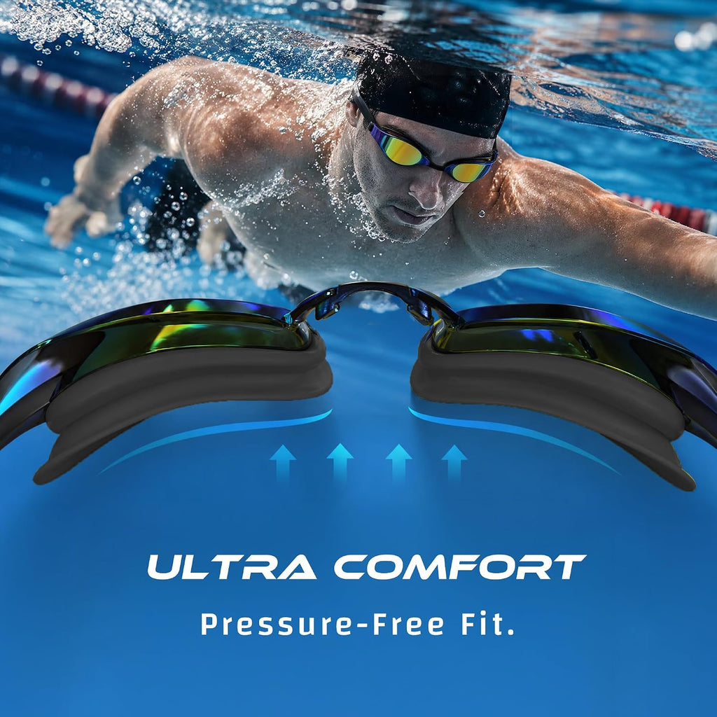 High-Performance Athletic Swim Goggles for Adult, Competition or Racing Use