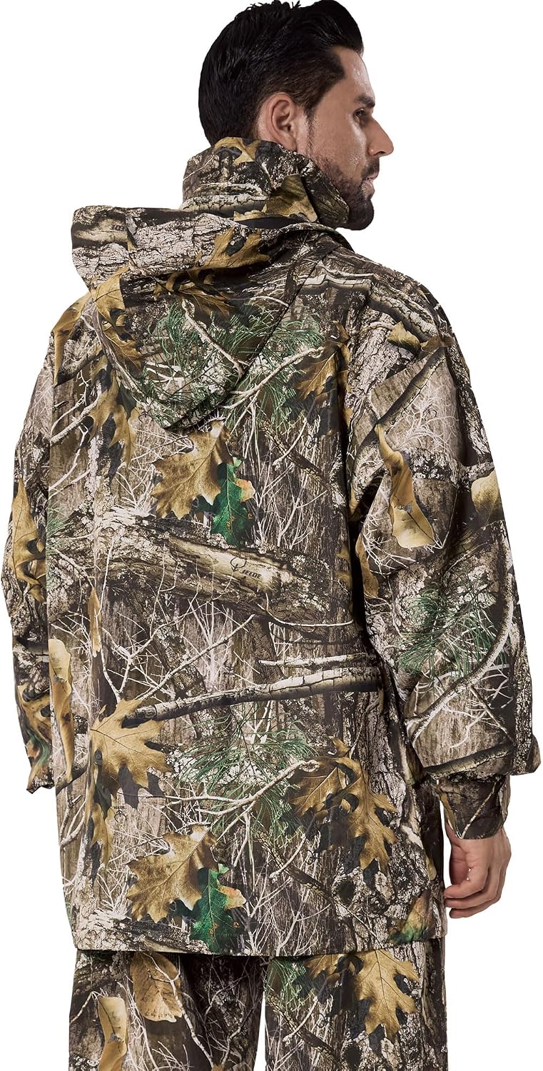Rain Suit (Jacket + Pants),Rain Gear for Men Waterproof, Camo Rain Jacket, Lightweight Rain Coat for Fishing, Hunting