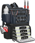 MATEIN Fishing Backpack with 4 Tackle Boxes, Fishing Bag with Rod Holder