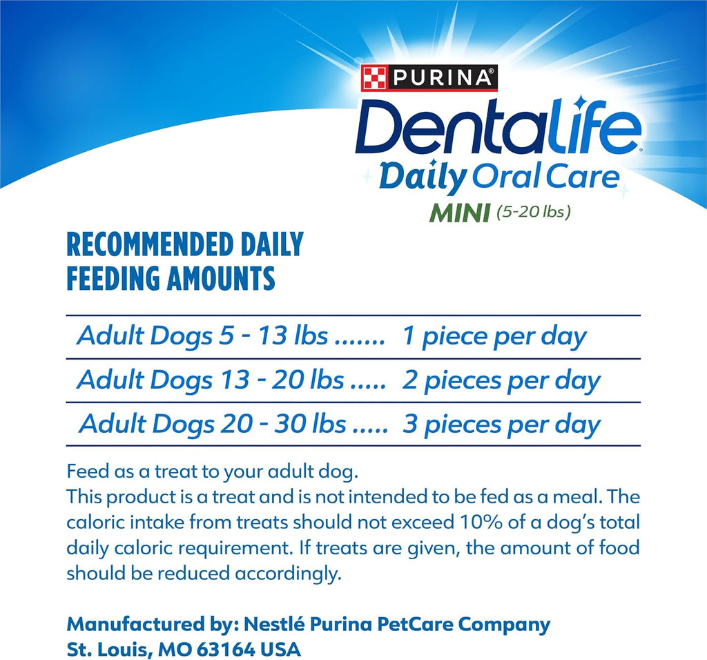 Dentalife Purina Daily Oral Care Dental Dog Treats for Small Dogs, 58 ct