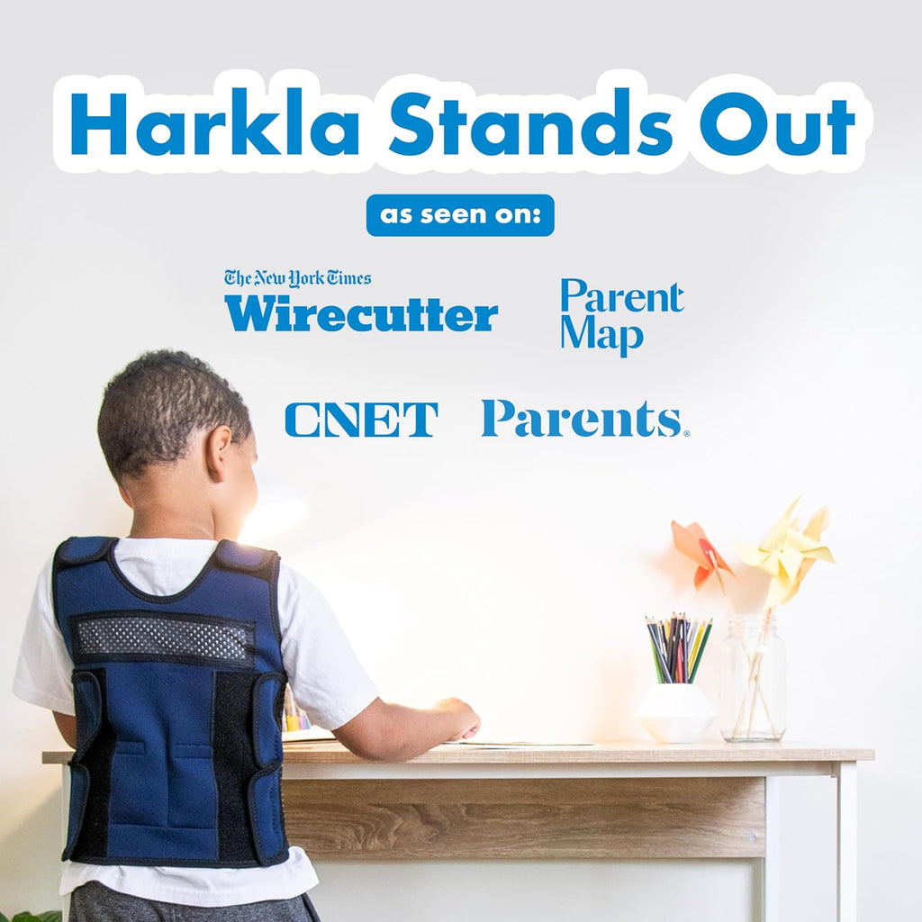 Harkla Weighted Vest for Kids - Neoprene Compression Vest - Ages 5 to 9 - Adjustable Kids Weighted Vest with 2lb Weight - Breathable and Washable Compression Vest - Medium