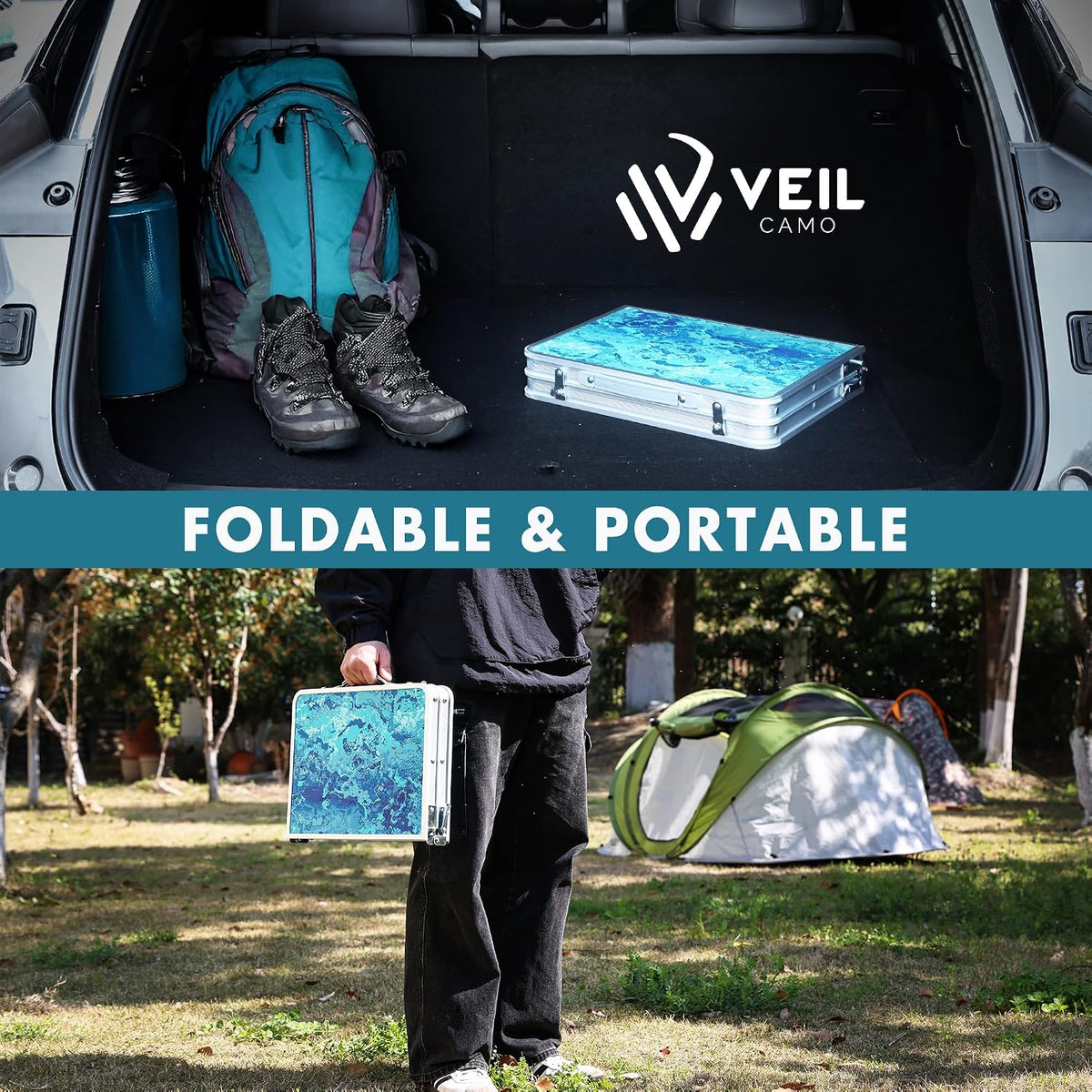 VILLEY Folding Camping Table 2FT, Portable Small Picnic Table